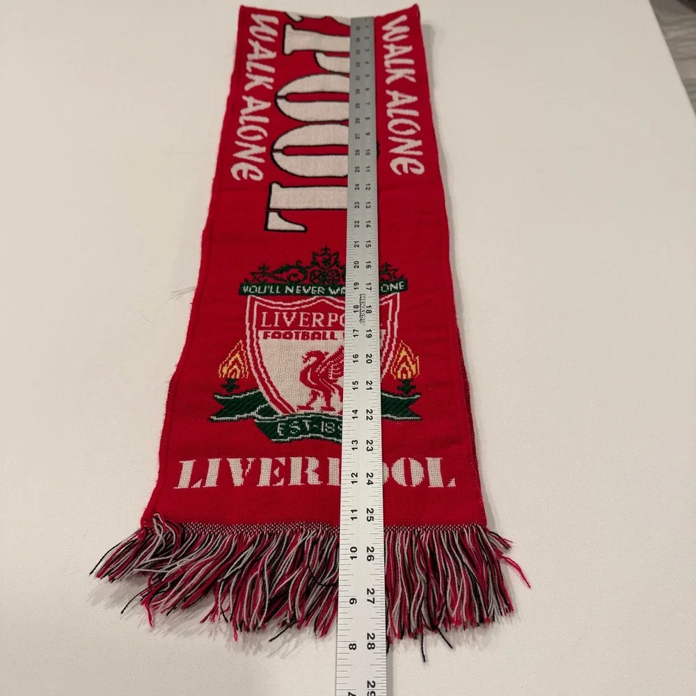 Liverpool FC You'll Never Walk Alone Supporter Scarf Red White Knit Soccer Fan